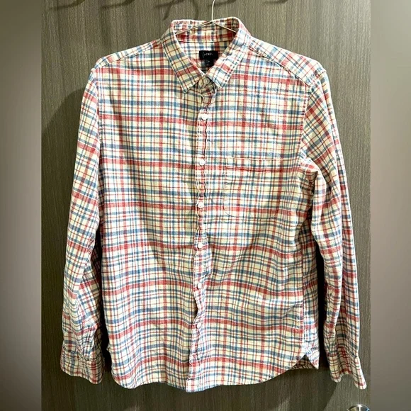 J. Crew Plaid Button Down Shirt Men's Size Medium - Picture 1 of 3